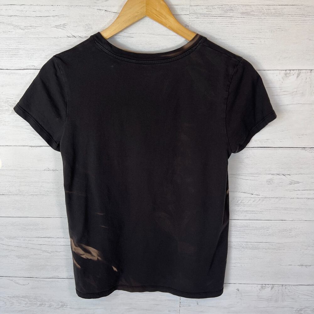 Levis Top SZ XS Black The Perfect Tee Bleached Logo Cactus Flower Short Sleeve - Picture 11 of 12